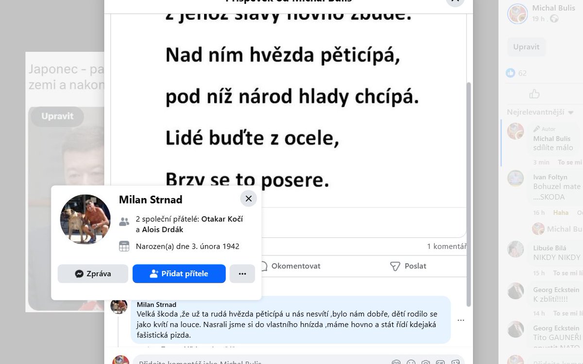 Ohromná rudá filcka na FB