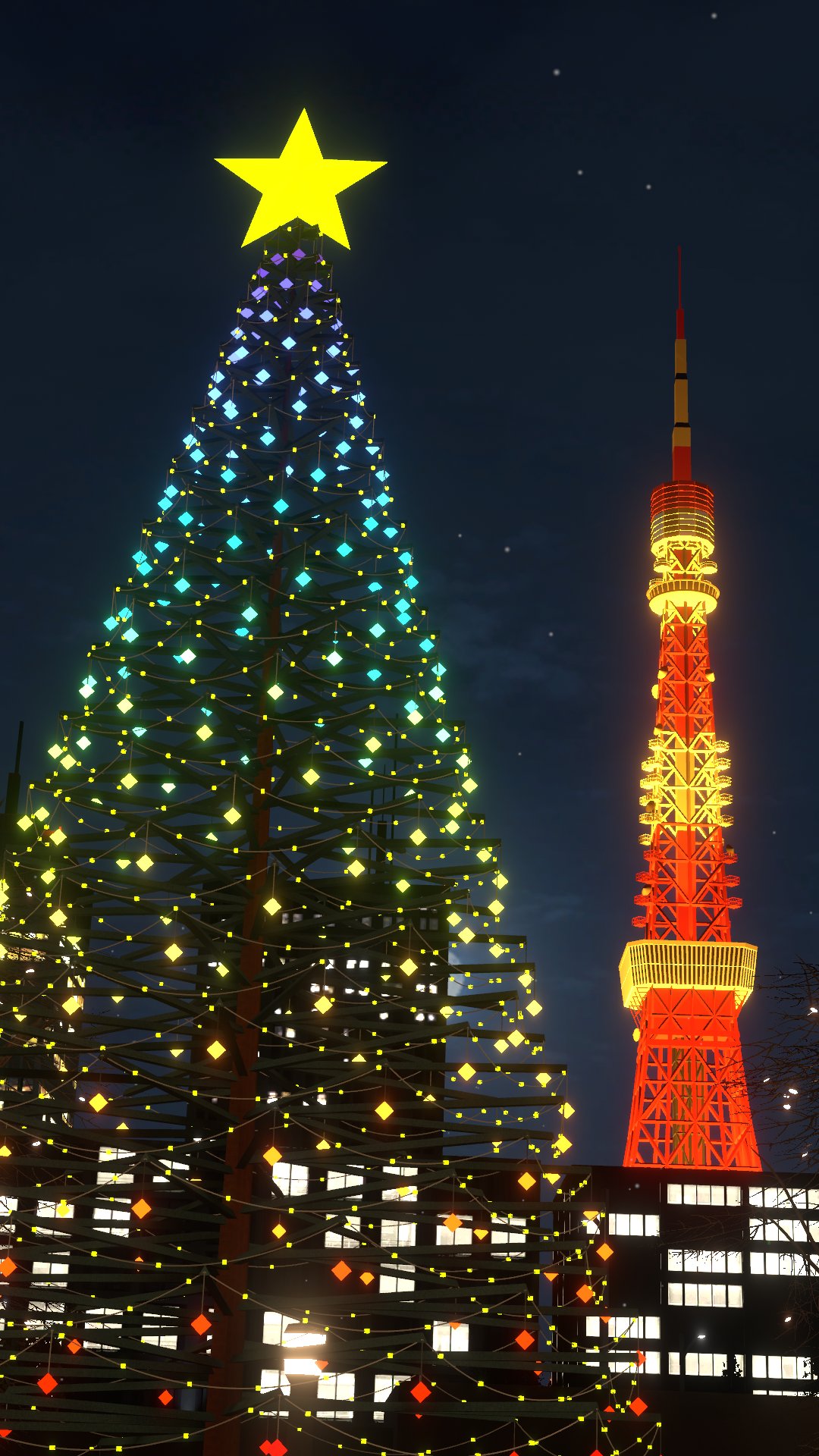 ♡海中のオーロラツリークリスマス♡シーグラスアート ガラス