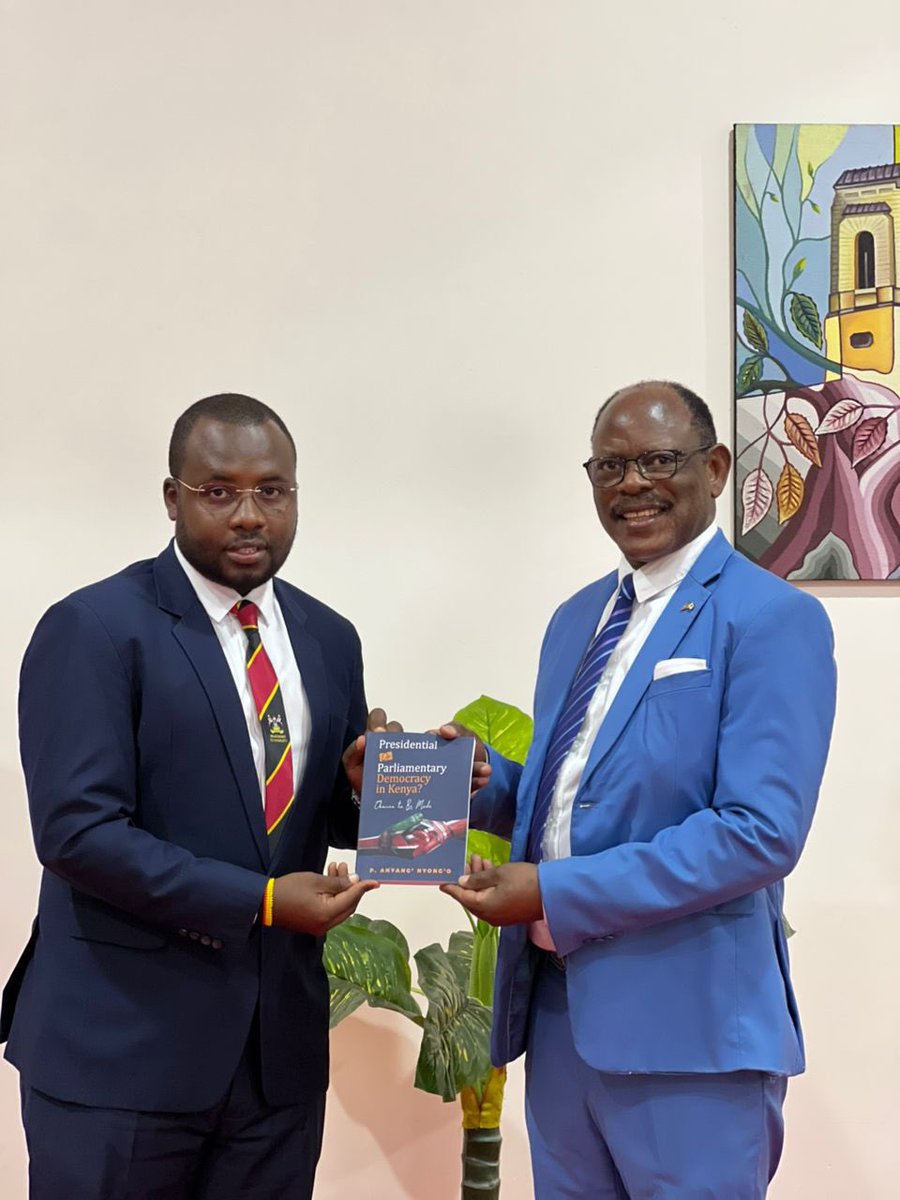 I received an autographed copy of Prof. Anyang’ Nyong’s book: ‘Presidential Or Parliamentary Democracy in Kenya?’ I thank Prof Anyang Nyongo for the donation of his book and congratulate him on authoring  a book on such a current issue.