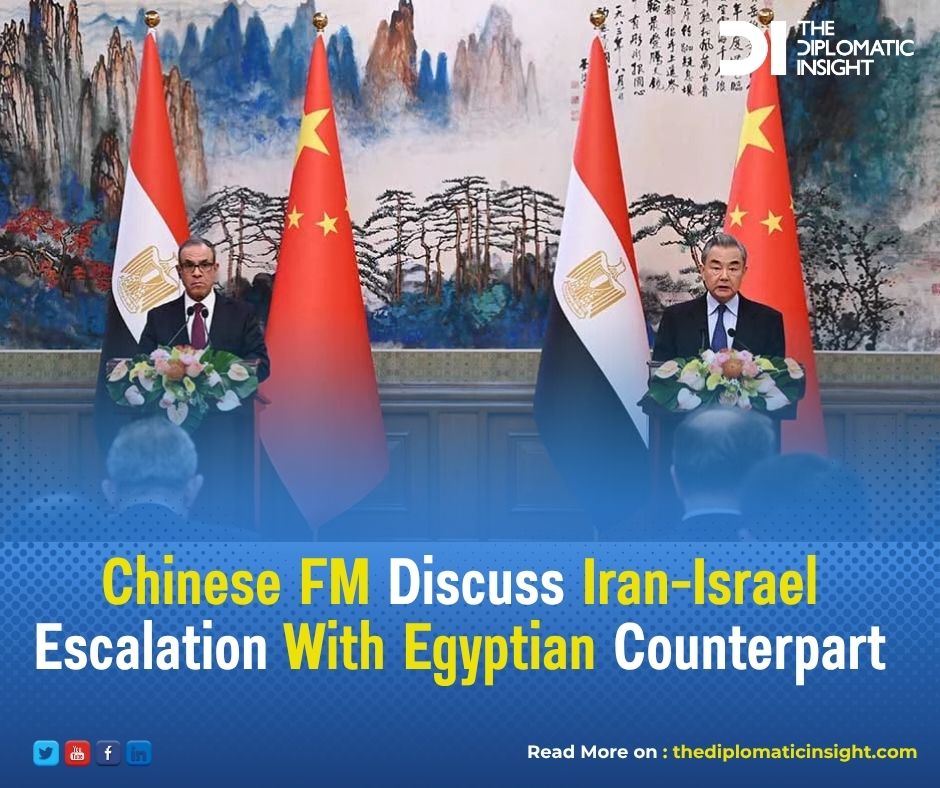 Chinese Foreign Minister Wang Yi spoke on phone with 

Egyptian Foreign Minister Badr Abdelatty, on 

Wednesday, on the latter’s invitation.

thediplomaticinsight.com/chinese-fm-dis…

#Chinese #Egyptian #invitation #Iran #Israel