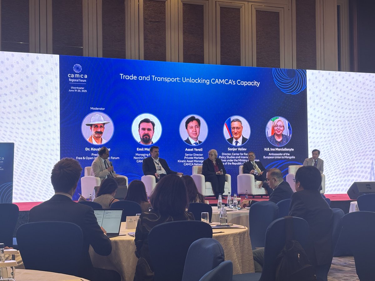 Next up, a discussion on #CAMCA’s trade and transport capacity with perspectives from across the region from #Azerbaijan, #Kazakhstan, #Uzbekistan and #Mongolia.