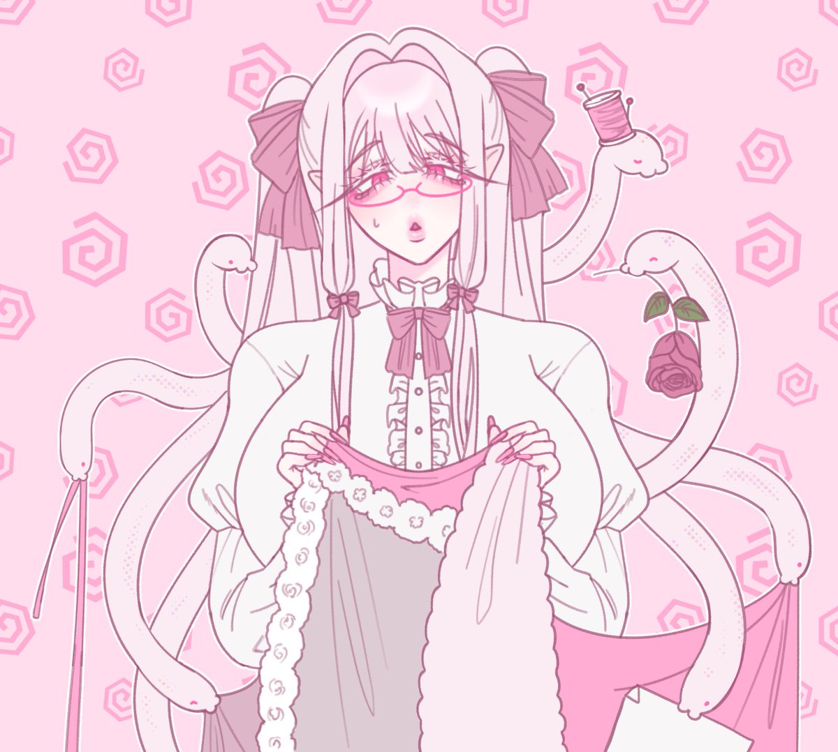 (มินิอีเวนท์) #MeidoChanClub_MPC

“อืม..ทำแบบไหนดีนะ?..”

เพเนโลปี้ยืนมองใบกระดาษแบบร่างของตกแต่งที่เตรียมมา สลับกับผ้าและอุปกรณ์ต่าง ๆ รู้สึกว่ามีอะไรอยากทำเยอะแยะไปหมดจึงไม่รู้จะเริ่มจากตรงไหนดี เหล่างูน้อยของเธอก็ดูพร้อมจะช่วยเหลืออย่างขันแข็ง

(คนในชมรมแจมได้นะคะ!)