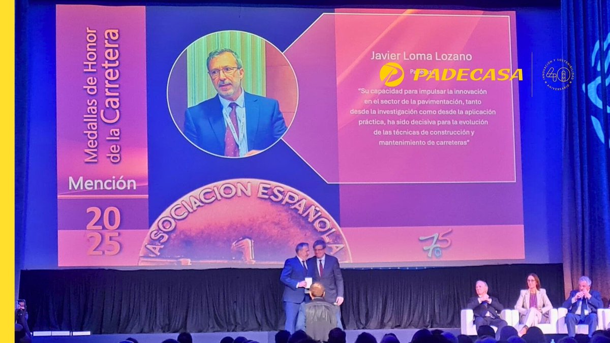 PADECASA (@padecasa) on Twitter photo Ya sabéis que, recientemente, a nuestro director de tecnología, <a href="/javloma/">Javier Loma</a>, le concedieron la Medalla de Honor de la Carretera con Mención Especial de la <a href="/aecarretera/">@aecarretera</a>
¿Queréis conocer un poco más de su trayectoria? ¡Hacedlo en esta noticia ow.ly/UBHj50WctWs! Ya sabéis que, recientemente, a nuestro director de tecnología, <a href="/javloma/">Javier Loma</a>, le concedieron la Medalla de Honor de la Carretera con Mención Especial de la <a href="/aecarretera/">@aecarretera</a>
¿Queréis conocer un poco más de su trayectoria? ¡Hacedlo en esta noticia ow.ly/UBHj50WctWs!