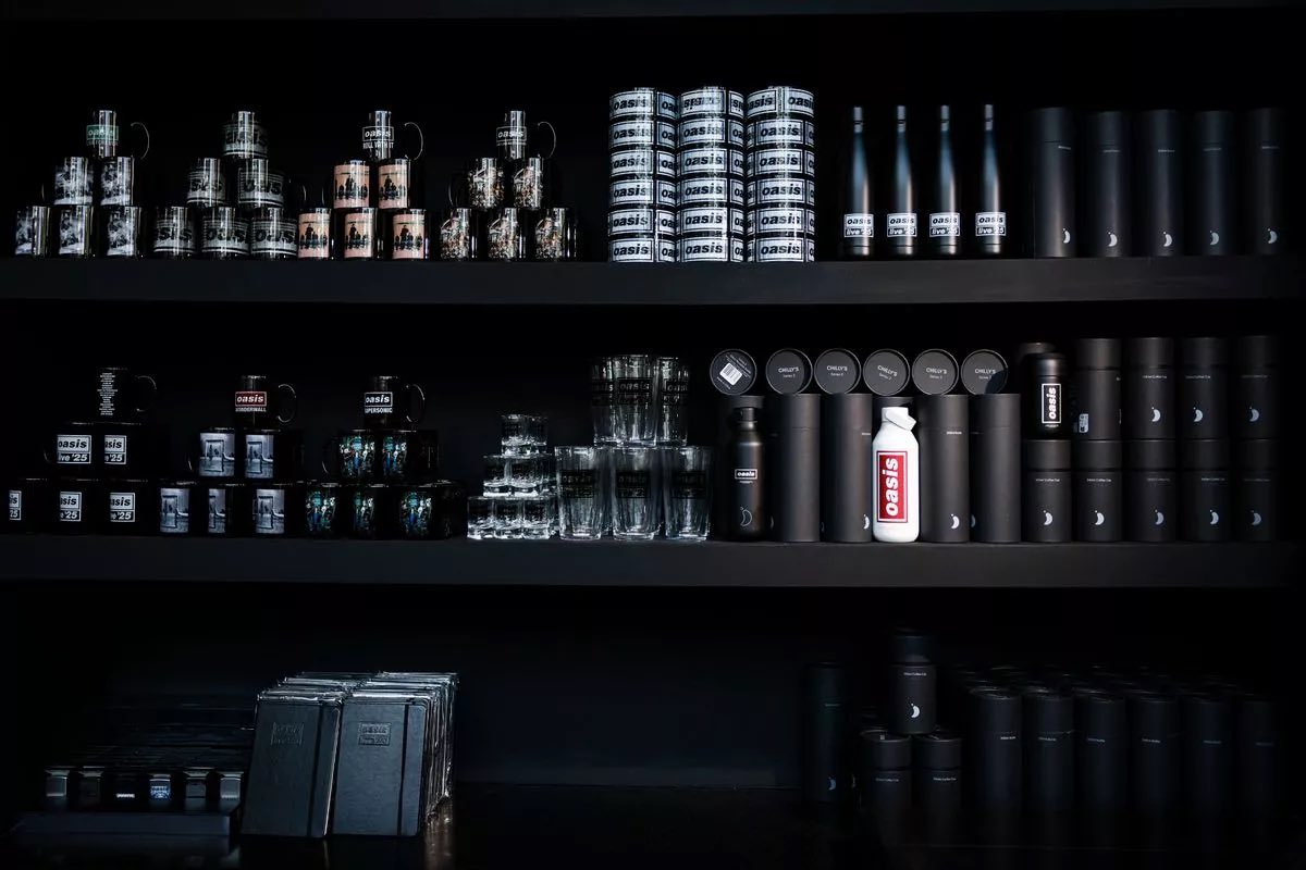 Official Oasis Live 25' merchandise is now available from a pop-up