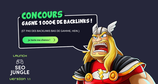 Tentez de remporter 1 000€ de backlinks sur <a href="/seo_jungle/">SEO Jungle</a> 🎁

SEO Jungle, la plateforme de #netlinking gamifiée, vous donne un petit coup de pouce… ou plutôt un gros coup de boost !

Pour jouer, c'est par ici : linkedin.com/posts/seo-jung…

-- Collaboration commerciale x <a href="/seo_jungle/">SEO Jungle</a>