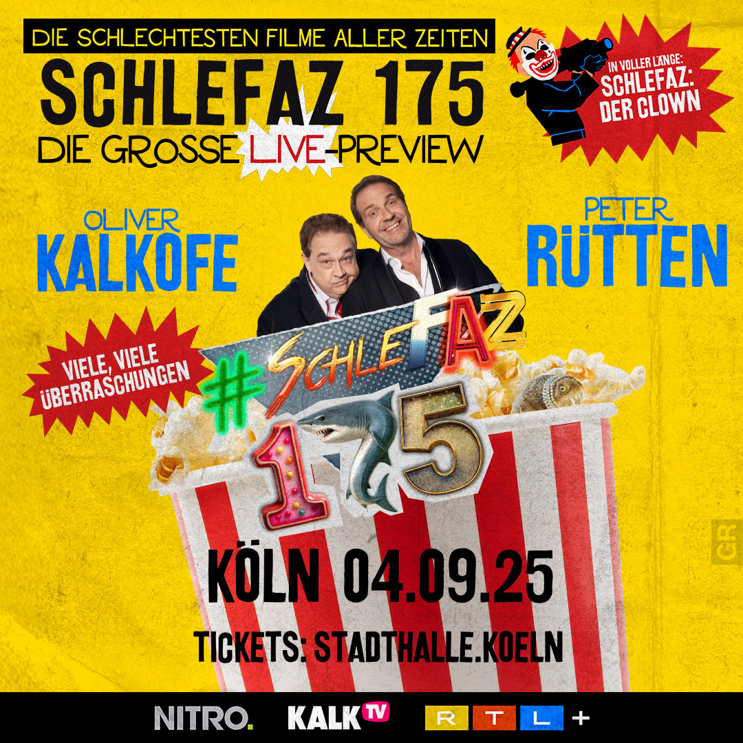 Na?
Bock mit uns gemeinsam #SchleFaZ175 zu feiern? #DERCLOWN #Preview
Am 04.09.  um 19 Uhr in Köln lassen wir es richtig krachen!
Das EINIGE #SchleFaZ Event des Jahres!
Nicht verpassen!
Tickets 👉buff.ly/kmDepK8 
Wir drehen solange mal für Euch weiter❤️
#SchleFaZbeiNitro