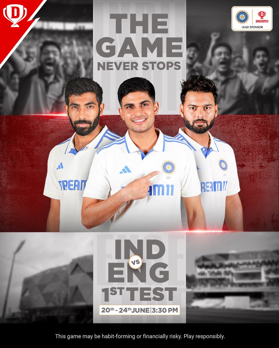 It’s officially thriller time, because Team India is back on the pitch! 💥

Go make your Dream11 team now! 💪

#Dream11 #IndvEng #JaspritBumrah #RishhabhPant