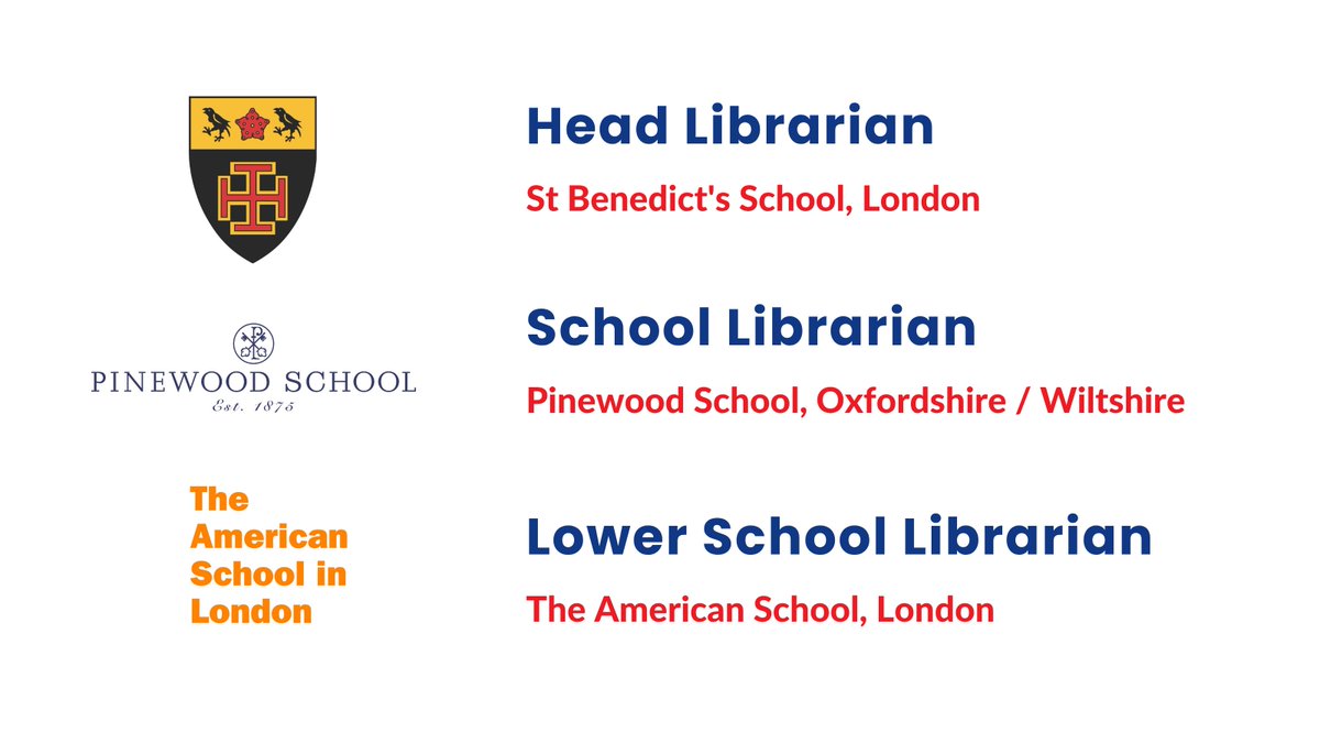 School Library Association (SLA) (@uksla) on Twitter photo There are three more fantastic #schoollibrarian job opportunities live on our #jobsboard. Visit our website if you're looking for a change in the new school year! Find more info on roles at <a href="/stbenedicts/">St Benedict's School</a>, <a href="/pinewoodprepsch/">Pinewood School</a> & The American School, London: bit.ly/4kH8qJM 📚 There are three more fantastic #schoollibrarian job opportunities live on our #jobsboard. Visit our website if you're looking for a change in the new school year! Find more info on roles at <a href="/stbenedicts/">St Benedict's School</a>, <a href="/pinewoodprepsch/">Pinewood School</a> & The American School, London: bit.ly/4kH8qJM 📚