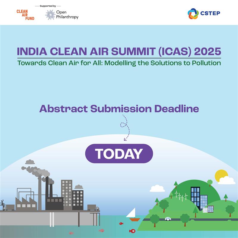 Today is the final deadline to submit your abstracts for India Clean Air Summit 2025 (#ICAS2025)!

Share your research, spark conversations, and help shape India’s air quality agenda.

#CleanAir #AirPollution #AirQuality #India