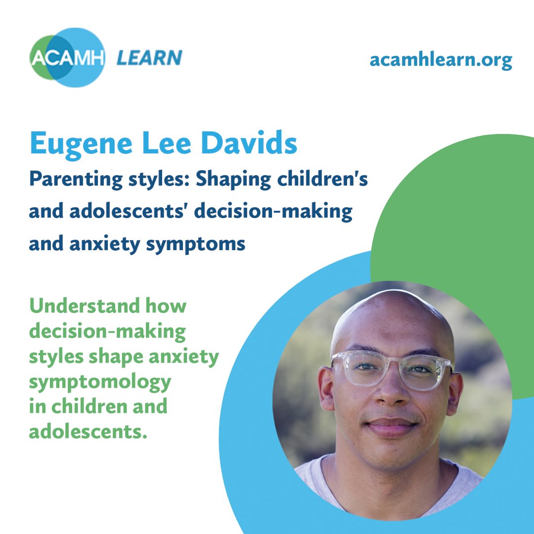 ACAMH Learn (@acamhlearn) on Twitter photo In this interesting <a href="/ACAMHLearn/">ACAMH Learn</a> talk, <a href="/eugened07/">Eugene Lee Davids, MPH Ph.D</a> offers an insightful introduction to the influence of #ParentingStyles on the development of children and adolescents.
Watch now to explore how parenting styles impact various aspects of the lives of CYP. bit.ly/3HDQVeF In this interesting <a href="/ACAMHLearn/">ACAMH Learn</a> talk, <a href="/eugened07/">Eugene Lee Davids, MPH Ph.D</a> offers an insightful introduction to the influence of #ParentingStyles on the development of children and adolescents.
Watch now to explore how parenting styles impact various aspects of the lives of CYP. bit.ly/3HDQVeF