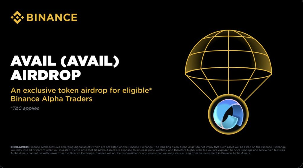 We have BIG NEWS!

We’re excited to share that AVAIL has been featured on Binance Alpha!

For full details check here 👇