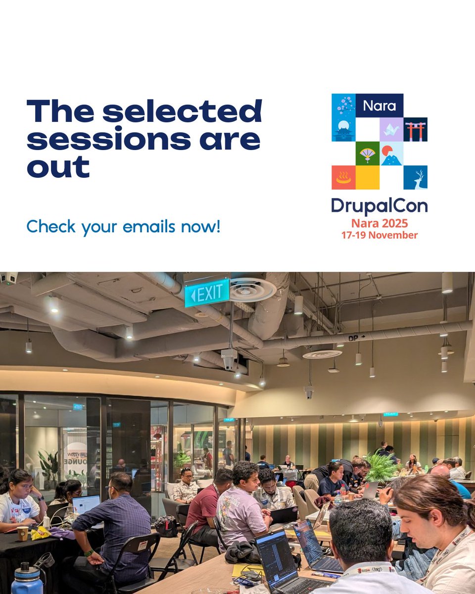 DrupalConAsia's tweet image. The wait is over! 🥳

 Selected sessions for DrupalCon Nara are out now!
 Confirmation emails are rolling out — check your inbox (and spam 👀).

 Thanks to all who submitted — we can’t wait to share the lineup!

#drupalconnara #drupalcon #drupalconasia #drupal