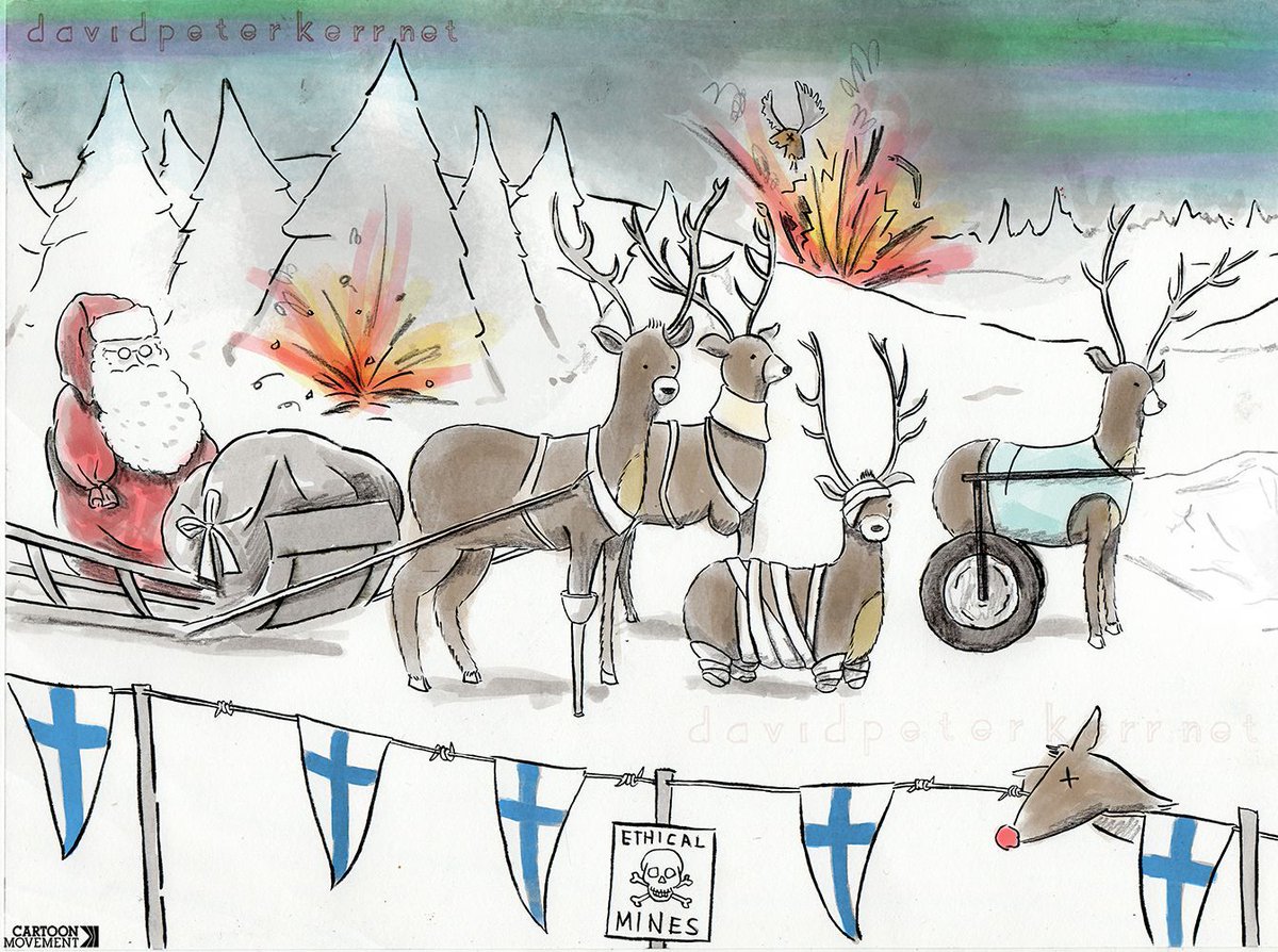 Cartoon Movement (@cartoonmovement) on Twitter photo Finland withdraws from landmine ban treaty. Today's cartoon by <a href="/davidpeterkerr/">david peter kerr</a>. More cartoons: buff.ly/vk6kbLc
#Finland #landmines #Russia Finland withdraws from landmine ban treaty. Today's cartoon by <a href="/davidpeterkerr/">david peter kerr</a>. More cartoons: buff.ly/vk6kbLc
#Finland #landmines #Russia