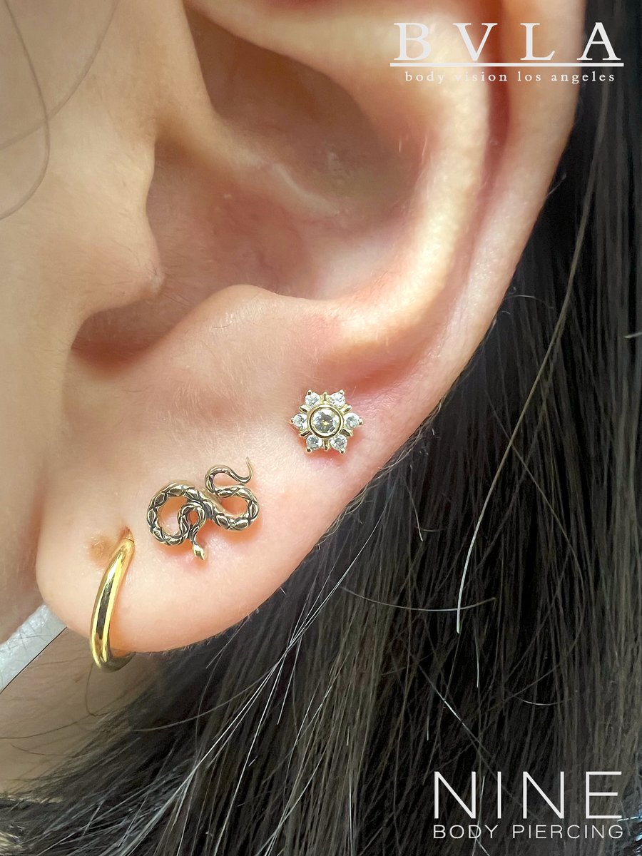 10 Weeks Old Lobe with BVLA Yellow Gold Mini Toltec 6mm Cubic Zrcnia

Body Vision Los Angeles-ボディビジョンロサンゼルス-
ミニ トルテック
素材：14K イエローゴールド
サイズ：6mm
ジェム：キュービックジルコニア
部位：ロブ

ninebodypiercing.stores.jp