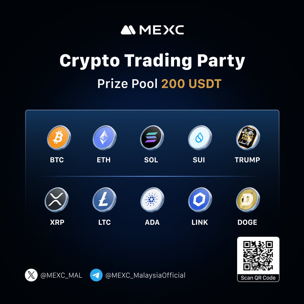 🚀Crypto Trading Party on #MEXC!

🔥Trade $BTC, $ETH, $SOL $SUI, $PI, $XRP &amp; others to share 200 USDT Bonus!

👉Join now: forms.gle/funZfPLqAb8NJc…

Ends on Jun 12, 23:59 (UTC+8)