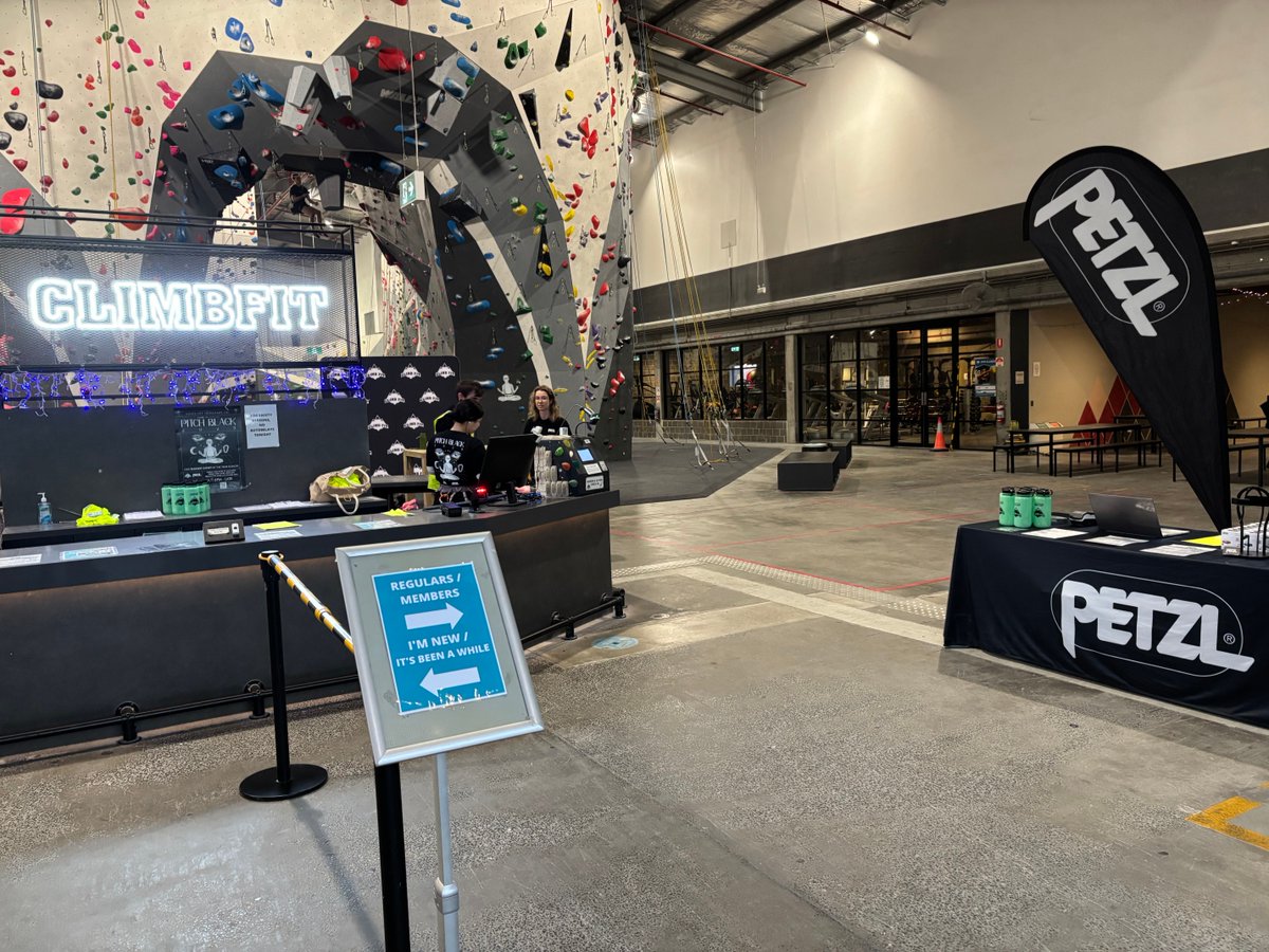 PetzlAustralia's tweet photo. We're at @ClimbFit in Kirrawee getting ready for #PitchBlack #2 2025.... are you coming along? Its a fun night in the dark. If you haven't got a headlamp, don't worry we have heaps of @Petzl lights to choose from. See you here. https://t.co/yLIvFUBoEW