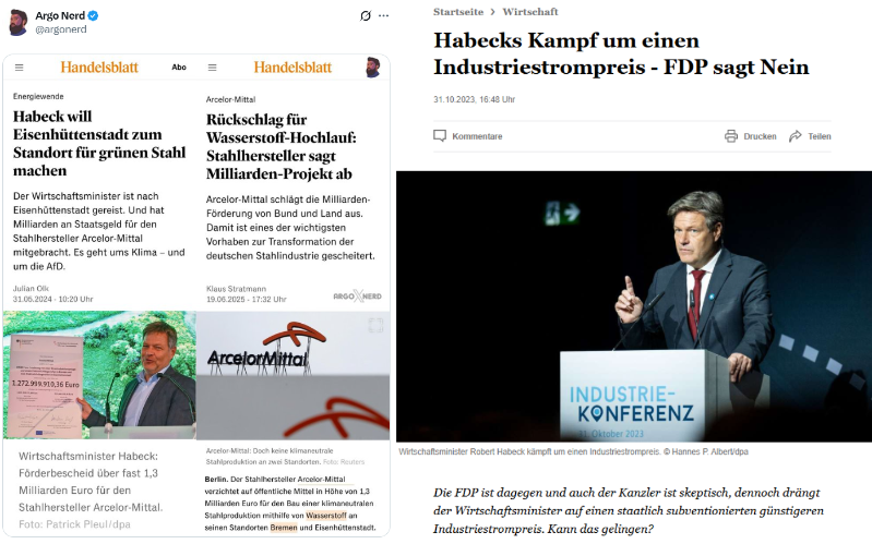 Lasst euch nicht verarschen. 

Im Mai 2023 veröffentlichte #Habeck (BMWK) ein Arbeitspapier, das einen #Brückenstrompreis von 6 ct/kWh für 80 % des Stromverbrauchs energieintensiver Industrie vorsah. 

Dieser sollte differenziert erstattet werden und nicht über Gießkanne.