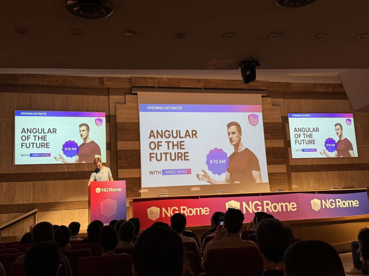 Paweł Kubiak 🅰️ (@pawelkubiakdev) on Twitter photo Let’s get started <a href="/ngromeconf/">NGRomeConf | JUNE 19,20 2025 - Rome</a> 🇮🇹🔥
<a href="/mgechev/">Minko Gechev</a> on the stage 🎉 Let’s get started <a href="/ngromeconf/">NGRomeConf | JUNE 19,20 2025 - Rome</a> 🇮🇹🔥
<a href="/mgechev/">Minko Gechev</a> on the stage 🎉