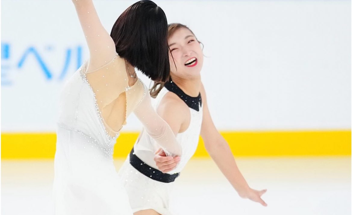 midorimoonlight's tweet image. kaori and mai at the sysmex campus opening today! so nice to see them together again…🥹
#坂本花織 #三原舞依