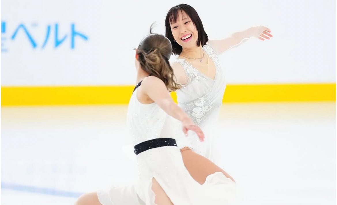 midorimoonlight's tweet image. kaori and mai at the sysmex campus opening today! so nice to see them together again…🥹
#坂本花織 #三原舞依