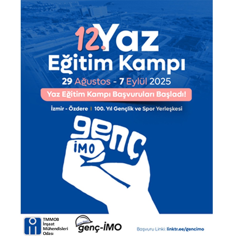 📢genç-İMO 12. YAZ EĞİTİM KAMPI BAŞVURULARI BAŞLAMIŞTIR.

📍genç-İMO 12. Yaz Eğitim Kampı 29 Ağustos- 7 Eylül 2025 tarihleri arasında İzmir - Özdere`de  100. yıl Gençlik ve Spor Yerleşkesinde düzenlenecektir. Son başvuru tarihi 25 Temmuz 2025`dir.

imo.org.tr/TR,210787/genc…