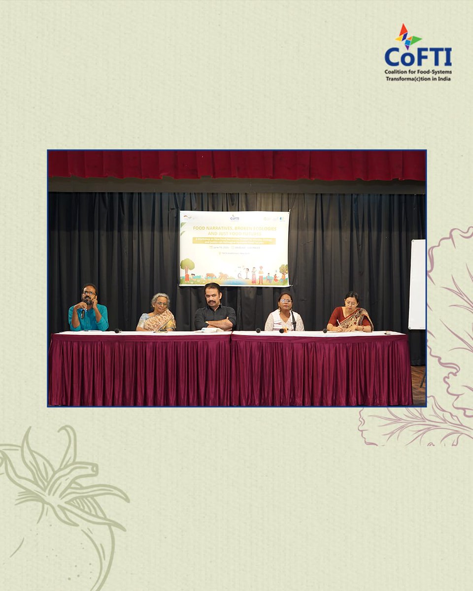 Cofti_india's tweet image. What narratives shape what’s on our plates & what gets left out?
At today’s #FoodNarratives workshop, Panel 1 explored how marginalisation, memory & power shape food systems. Indigenous wisdom isn’t an alternative- It’s essential. #JustFoodFutures #CoFTI #Agroecology #FoodJustice