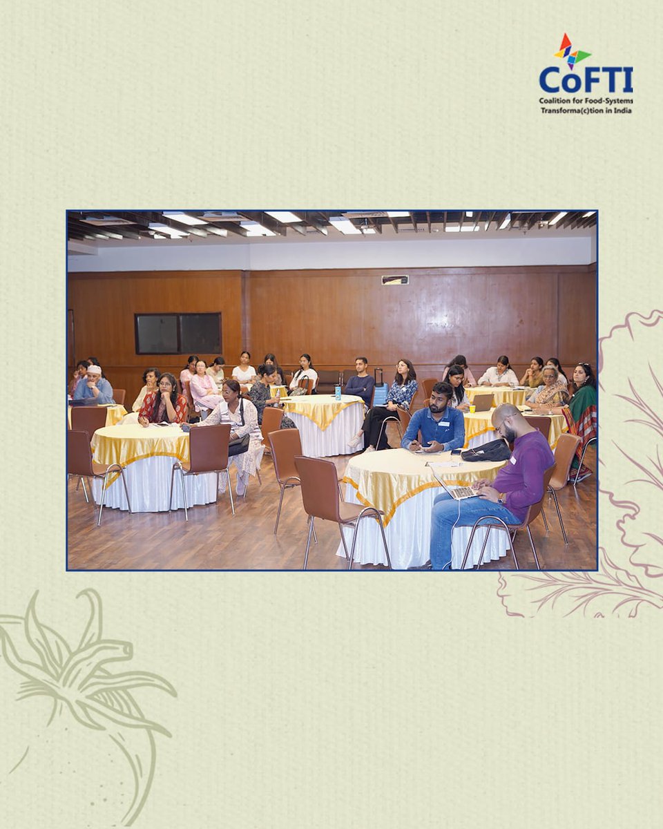 Cofti_india's tweet image. What narratives shape what’s on our plates & what gets left out?
At today’s #FoodNarratives workshop, Panel 1 explored how marginalisation, memory & power shape food systems. Indigenous wisdom isn’t an alternative- It’s essential. #JustFoodFutures #CoFTI #Agroecology #FoodJustice