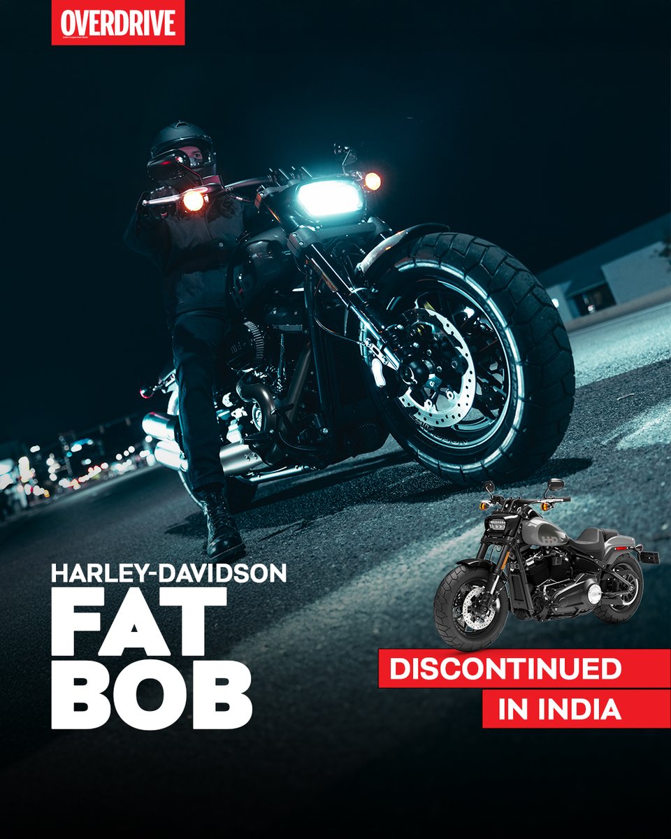 OVERDRIVE (@odmag) on Twitter photo The iconic <a href="/harleydavidson/">Harley-Davidson</a> Fat Bob will no longer be part of the brand's lineup in India. Known for its bold design, wide tires, and powerful performance, the Fat Bob had a unique appeal among cruiser enthusiasts.
As part of the 2025 updates, Harley-Davidson has decided to The iconic <a href="/harleydavidson/">Harley-Davidson</a> Fat Bob will no longer be part of the brand's lineup in India. Known for its bold design, wide tires, and powerful performance, the Fat Bob had a unique appeal among cruiser enthusiasts.
As part of the 2025 updates, Harley-Davidson has decided to
