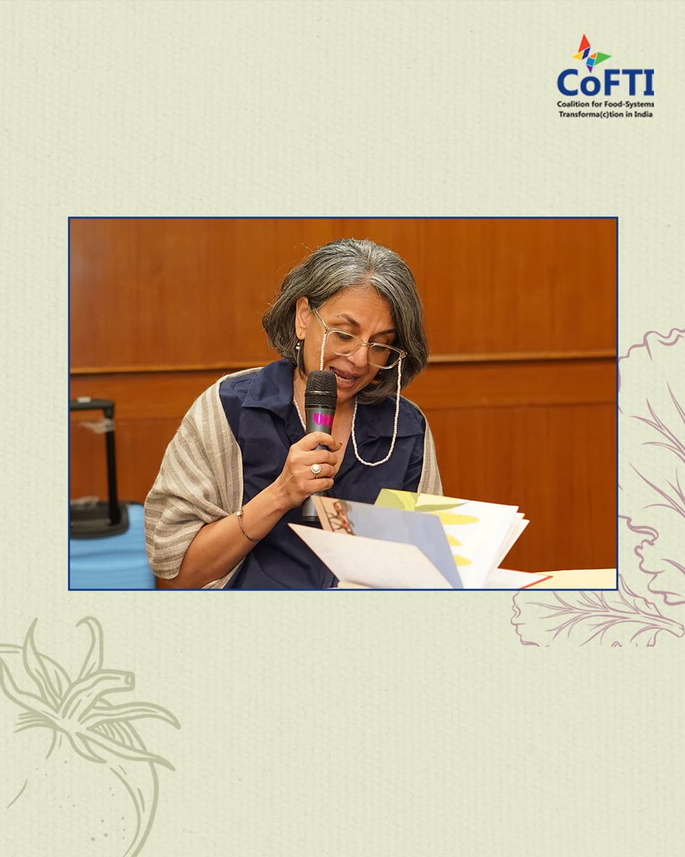Cofti_india's tweet image. In closing, Shalini Bhutani reminded us: policy isn’t neutral-it can nourish or unravel food systems🌾
As participants reflected on memory, justice & ecology, one thing was clear: food systems must be rooted in truth, context & community. #JustFoodFutures #CoFTI #FoodNarratives