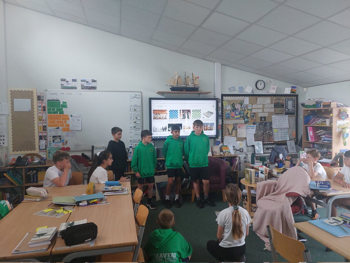 Seahorses_Class's tweet image. We're so proud of these Y6 boys who have started a KS2 chess club on Thursday afternoons.  They delivered an information presentation on Tuesday to children interested in learning and playing chess @cormorantsclass @WillowsCE