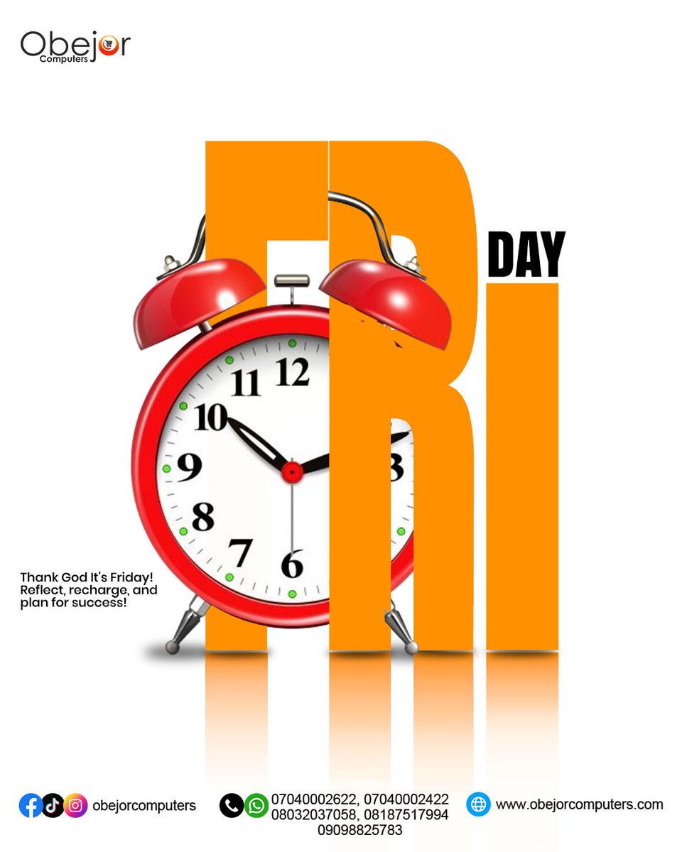 obejorcomputers's tweet image. 🎉 Thank God It’s Friday! 🎉
Time to recharge, relax… and maybe upgrade your tech! 
Whether it’s a new laptop, printer, or accessories — ObejorComputers has the weekend deals.
📲 Click the link in bio or visit our store today!

#TGIF #ObejorComputers #TechFriday