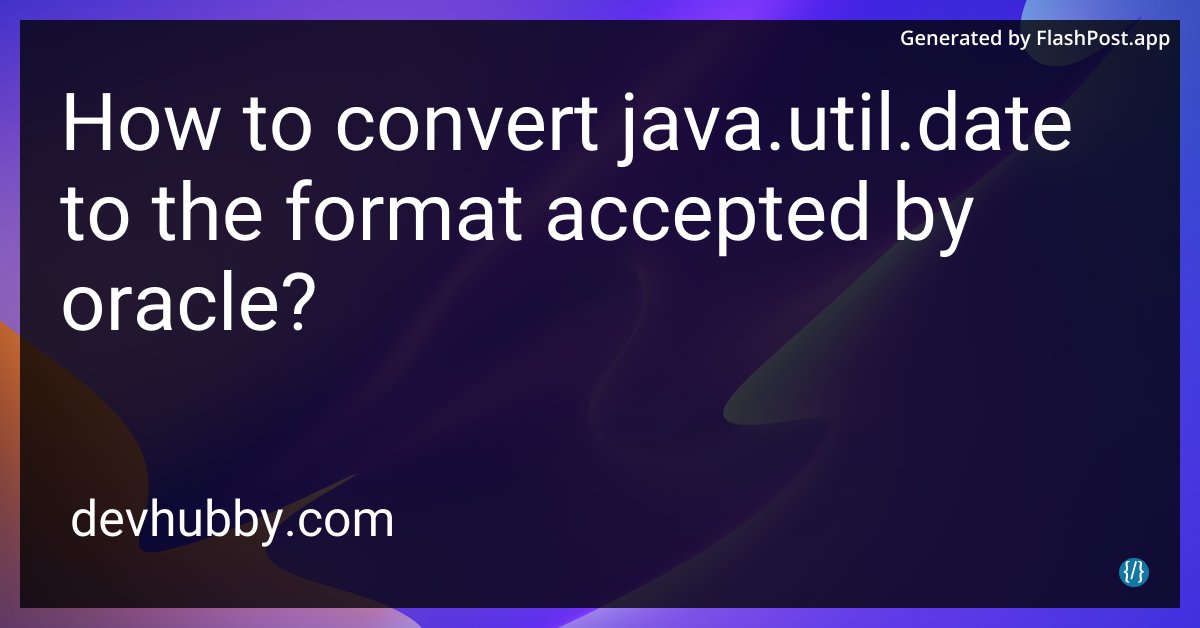 devhubbycom's tweet image. Is converting java.util.Date a reality show called ‘Date My Database’? 📺📅
Source: devhubby.com/thread/how-to-…
#DataConversion #JavaTips #SoftwareDevelopment #CodeNewbies #oracle #convert