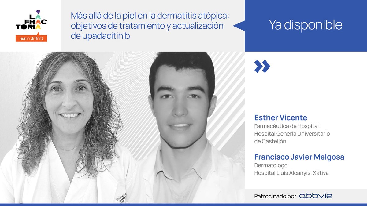 lafhactoria's tweet photo. 📣NUEVA #Masterclass en #LaFHactoria: 🗣️𝙈á𝙨 𝙖𝙡𝙡á 𝙙𝙚 𝙡𝙖 𝙥𝙞𝙚𝙡 𝙚𝙣 𝙡𝙖 #𝙙𝙚𝙧𝙢𝙖𝙩𝙞𝙩𝙞𝙨𝙖𝙩ó𝙥𝙞𝙘𝙖: 𝙤𝙗𝙟𝙚𝙩𝙞𝙫𝙤𝙨 𝙙𝙚 𝙩𝙧𝙖𝙩𝙖𝙢𝙞𝙚𝙣𝙩𝙤 𝙮 𝙖𝙘𝙩𝙪𝙖𝙡𝙞𝙯𝙖𝙘𝙞ó𝙣 𝙙𝙚 #𝙪𝙥𝙖𝙙𝙖𝙘𝙞𝙩𝙞𝙣𝙞𝙗
Patrocina #Abbvie
#FormaciónSanitaria #Dermatología https://t.co/1bHG5gTYcG