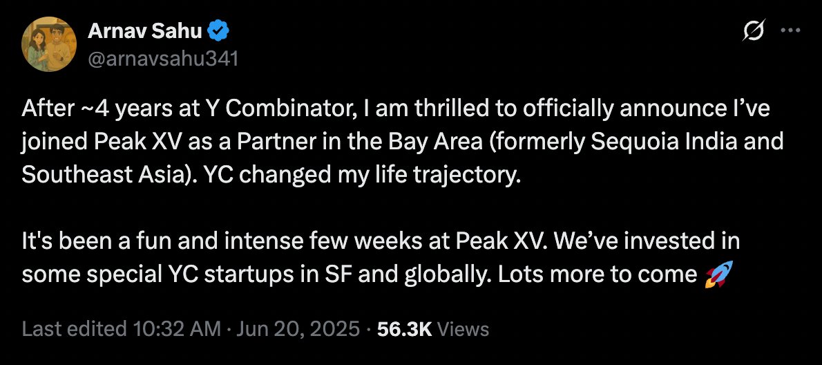 The Arc (@thearc_hq) on Twitter photo π¨ Y Combinator's Arnav Sahu has joined Peak XV as a partner based out of Silicon Valley π§βπΌ
We reported this development and Peak XV's investment in Luminai in March - thearcweb.com/article/peakxvβ¦ π¨ Y Combinator's Arnav Sahu has joined Peak XV as a partner based out of Silicon Valley π§βπΌ
We reported this development and Peak XV's investment in Luminai in March - thearcweb.com/article/peakxvβ¦