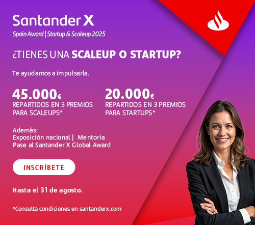 ¿Aún no formas parte del 'Santander X Spain Award | Startup &amp; Scaleup'? 🚀

La final del programa organizado por <a href="/SantanderX/">Santander X</a> se celebrará durante la 8ª edición de <a href="/VDS_event/">VDS</a> y repartirá 65.000€ divididos entre las 6⃣ ganadoras

Envía tu solicitud aquí 👉 app.santanderx.com/calls/santande…