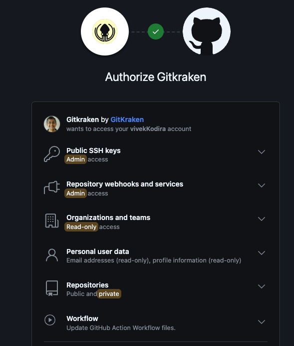 .<a href="/GitKraken/">GitKraken</a> Feedback: This is too much information to ask when I'm just signing up. Why not ask for the bare minimum &amp; for more later when a feature needs it?

P.S: I'm aware of the register using email option &amp; will use that instead. Just sharing this as feedback.