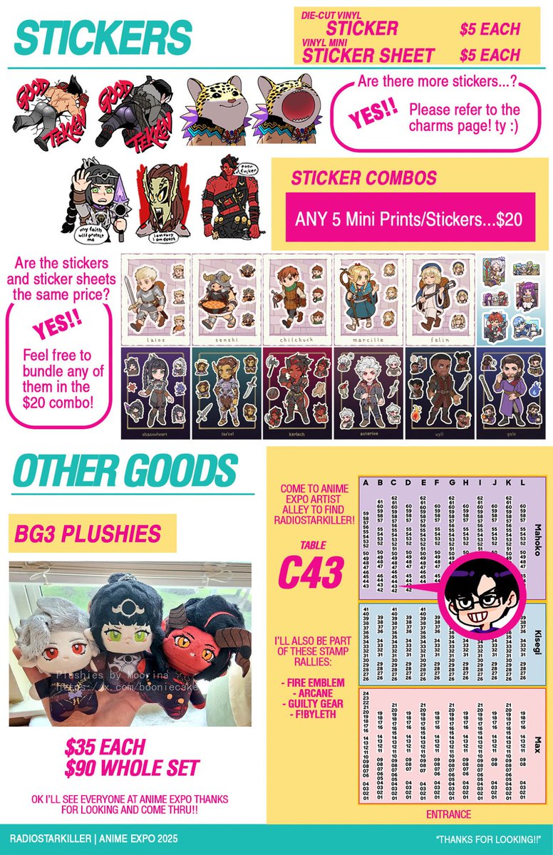 radiostarkiller's tweet image. 💥hi im anime expo catalog💥
i'll be at table c43! stamp rally info will be added soon
#AX2025 #AX2025ArtistAlley #AXArtistAlley2025 #AXcatalog
