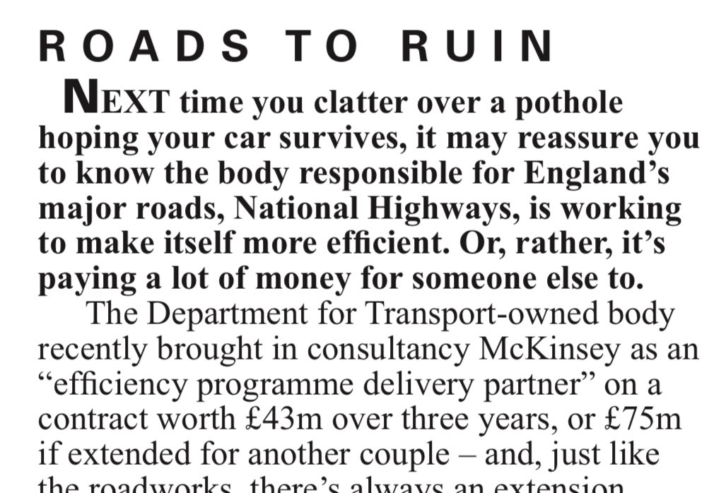 richard brooks (@rbrooks45) on Twitter photo No cuts in welfare for the management consultants. Transport dept gives McKinsey £75m for help with “efficiency”. More in <a href="/PrivateEyeNews/">Private Eye Magazine</a> No cuts in welfare for the management consultants. Transport dept gives McKinsey £75m for help with “efficiency”. More in <a href="/PrivateEyeNews/">Private Eye Magazine</a>