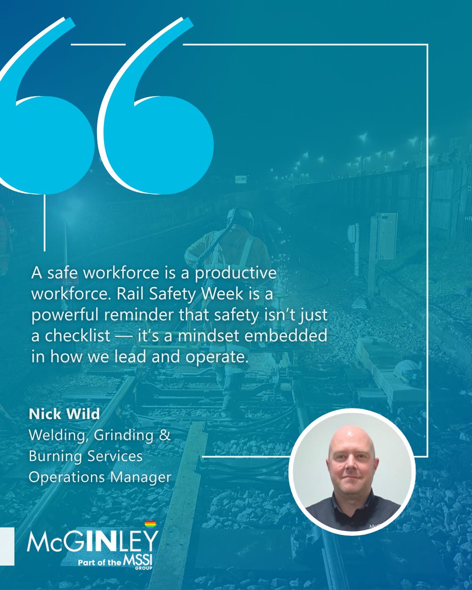 Safety drives everything we do. 👷

Nick Wild, our Grinding &amp; Burning Services Operations Manager, shares why building the right mindset matters not just for the job, but for the people doing it, too.

#RailSafetyWeek #RSW25 #TeamMcGinley #RailSafety #WorkforceSafety