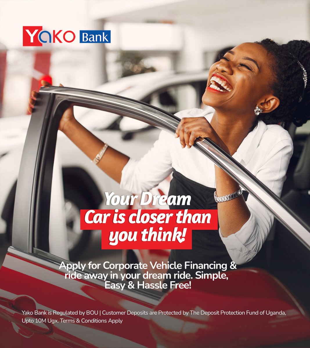 Your dream car is much closer than you think. 
Apply for Yako Corporate Vehicle financing and hit the road running! Up to 60% financing to get you going. Visit any of our branches to get started. 

Terms &amp; Conditions Apply.
#YakoBank #CorporateVehicleFinancing #Loans #Banking