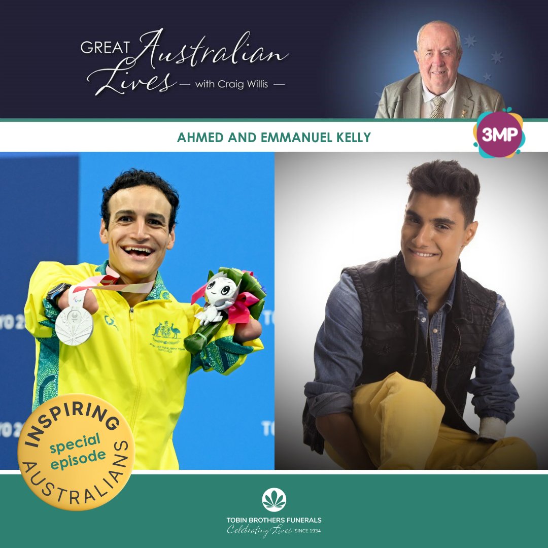 Tune into 3MP 1377 this Saturday morning at 8 am for Great Australian Lives as Craig Willis catches up with two remarkable Australians – brothers Emmanuel and Ahmed Kelly.

🎧 3mp.com.au/podcasts/great…

#TobinBrothers #CelebratingLives

PC: Paralympics Australia / Pacific Records