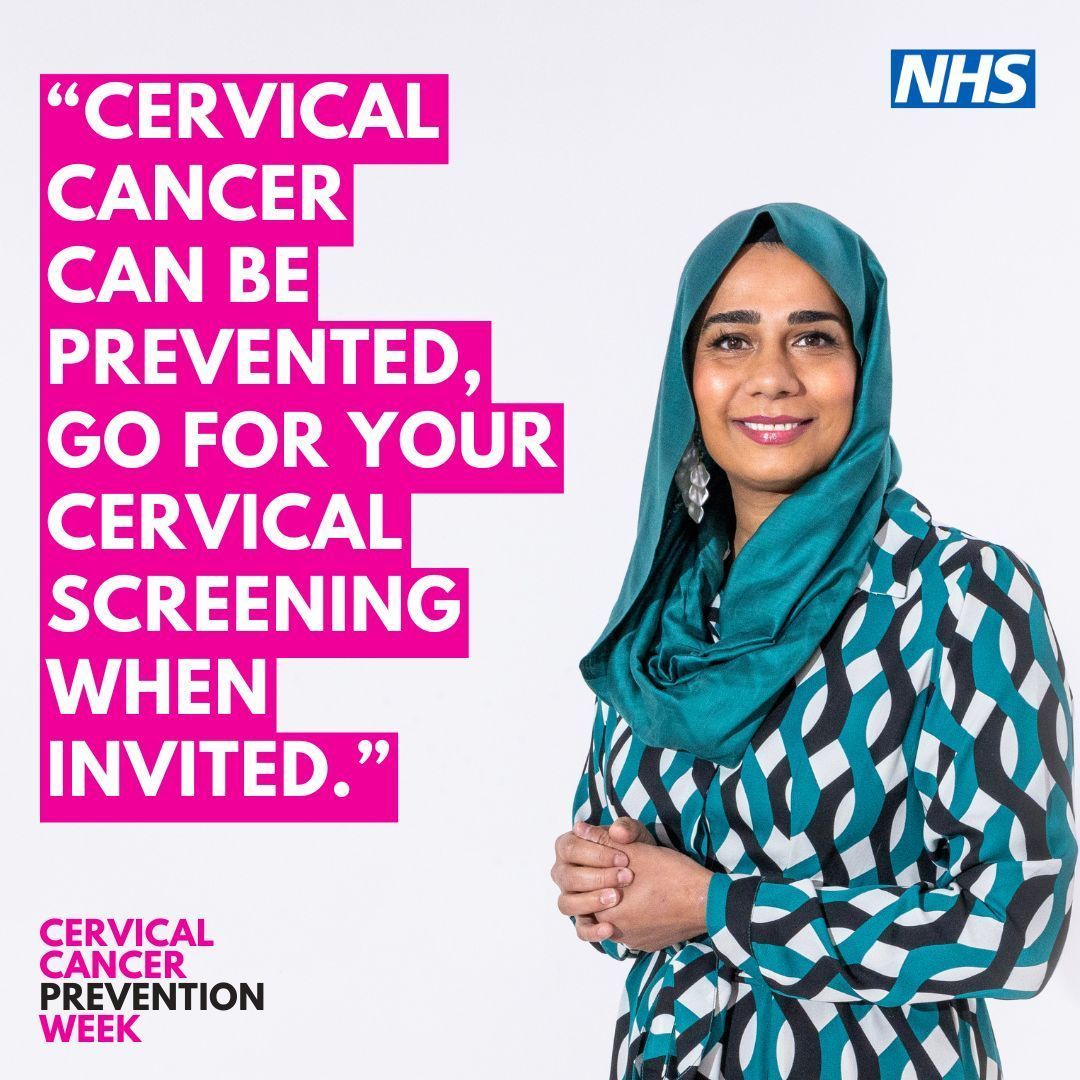 Cervical screening can prevent up to 75% of cervical cancers if attended regularly. Thousands of lives are saved each year thanks to the cervical screening programme. 

Please speak to your GP and book your screening if you are overdue. 

#CervicalScreeningAwarenessWeek