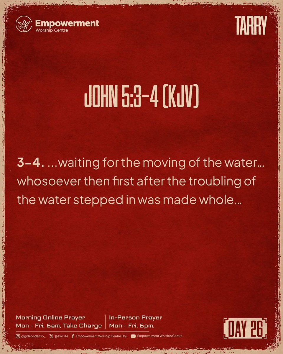 ewclife's tweet photo. The waters are stirring — step in! This is your moment of wholeness. Delay is over, destiny is now.

Say Lord, as You stir the waters,
I step in by faith.
Wholeness, healing, and breakthroughs —
I RECEIVE IT!

#Stand48 #TheyThatWait #Tarry https://t.co/TkfyS3Plef