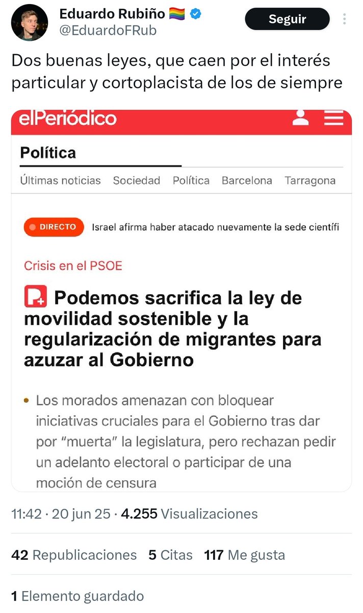 Su compañera, Rita Maestre, pedía más intervención policial en el barrio de Lavapiés porque se sentía insegura. Hoy les “preocupa” a la población migrante. Burda es la noticia y aún más burda es el argumento del pijo progre.