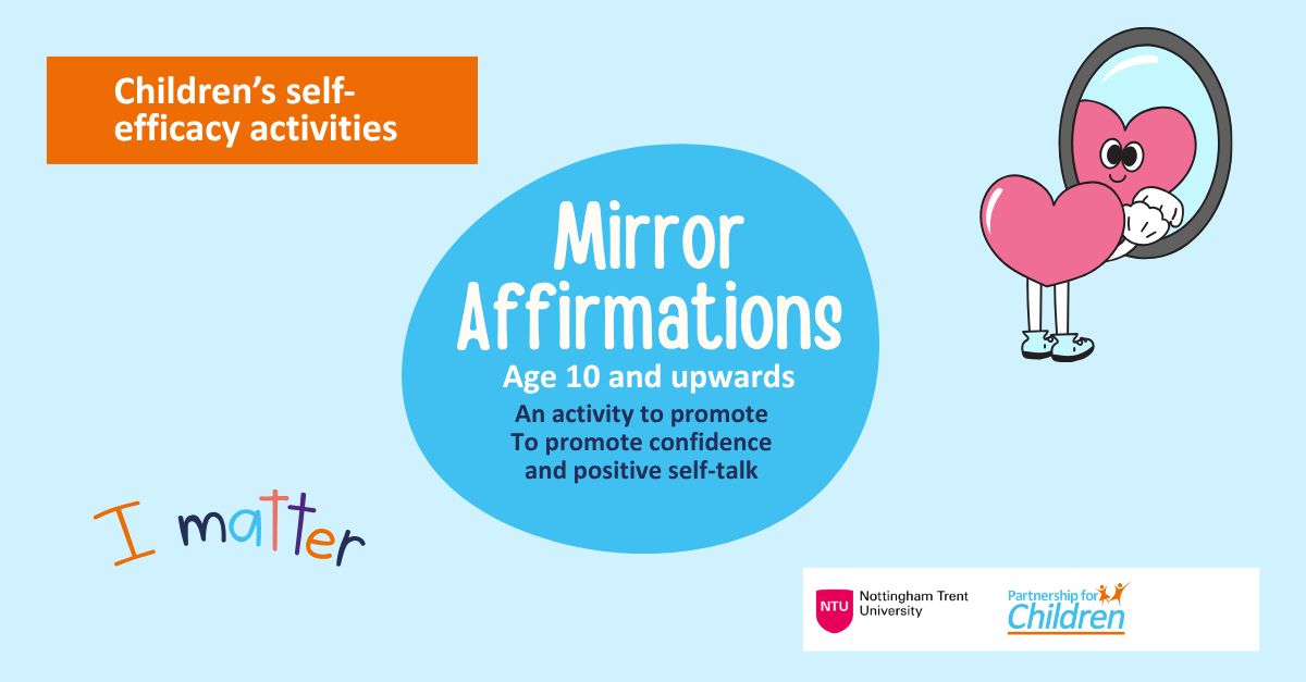 🌟 Boost self-confidence with our Mirror Affirmations activity, inspired by Spark Resilience! 🌟

Perfect for ages 10+, it helps children practise positive self-talk and recognise their strengths.

Download here 👉 buff.ly/xCmmm0Y
#Wellbeing #MentalHealth