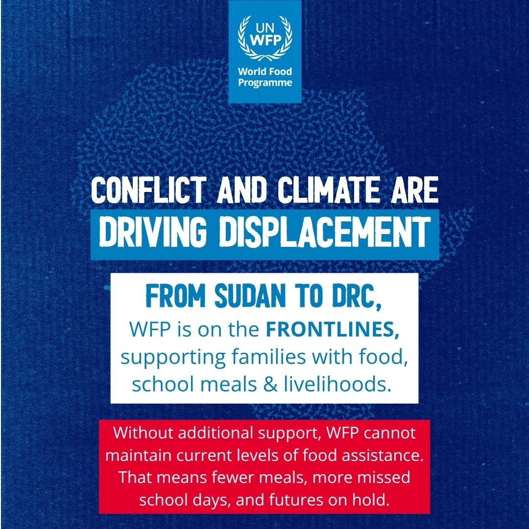 WFP Africa (@wfp_africa) on Twitter photo From #Sudan to #DRC, conflict and climate are driving millions from their homes.
🚨<a href="/WFP/">World Food Programme</a> supports over 6M refugees in 20+ African countries—but funding shortfalls mean families are going hungry, children miss school, and lifelines are breaking. From #Sudan to #DRC, conflict and climate are driving millions from their homes.
🚨<a href="/WFP/">World Food Programme</a> supports over 6M refugees in 20+ African countries—but funding shortfalls mean families are going hungry, children miss school, and lifelines are breaking.