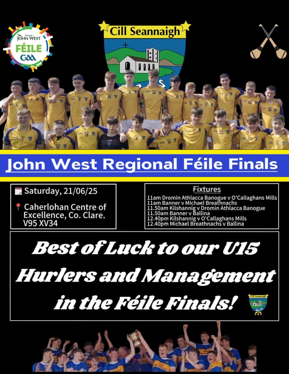 Best of luck to the players and management for the upcoming féile.
Get all the latest news on the Kilshannig GAA app member.clubspot.app/club/kilshanni…