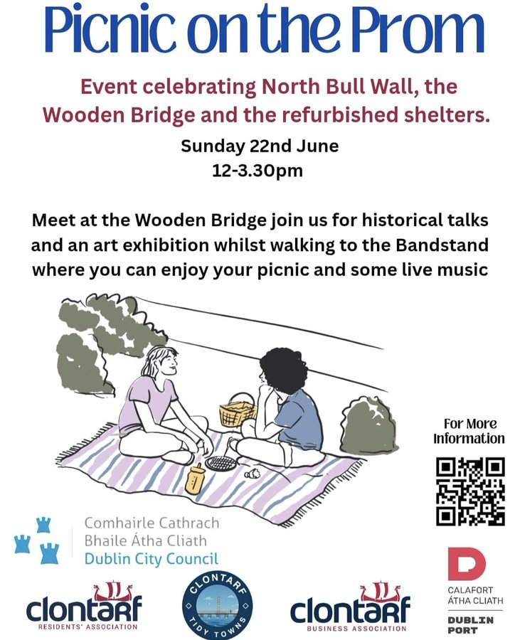 Dublin Port (@dublinportco) on Twitter photo This Sunday, June 22: Picnic on the Prom! 🌊🎶
Celebrate the North Bull Wall & Wooden Bridge with a seaside walk, live music & more.
12–3:30 PM, starting at the Wooden Bridge.
Pack a blanket & enjoy!
<a href="/ClontarfTidy/">ClontarfTidyTowns</a> <a href="/DCCclontarf/">Dublin City Council – Clontarf</a> CRA <a href="/loveclontarf_ie/">LoveClontarf.ie</a> <a href="/donna_cooney1/">Deputy Lord Mayor Cllr. Donna Cooney</a>
#PicnicOnTheProm This Sunday, June 22: Picnic on the Prom! 🌊🎶
Celebrate the North Bull Wall & Wooden Bridge with a seaside walk, live music & more.
12–3:30 PM, starting at the Wooden Bridge.
Pack a blanket & enjoy!
<a href="/ClontarfTidy/">ClontarfTidyTowns</a> <a href="/DCCclontarf/">Dublin City Council – Clontarf</a> CRA <a href="/loveclontarf_ie/">LoveClontarf.ie</a> <a href="/donna_cooney1/">Deputy Lord Mayor Cllr. Donna Cooney</a>
#PicnicOnTheProm