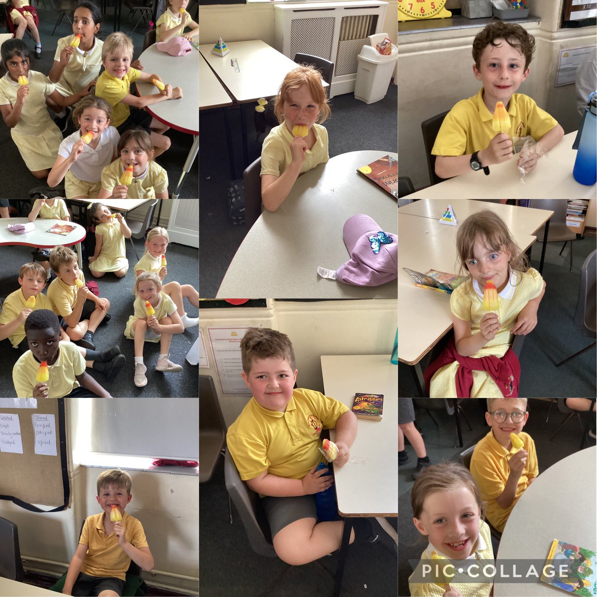 Year 3 and 4 have enjoyed having ice lollies today to cool us down! ☀️🥵🔥