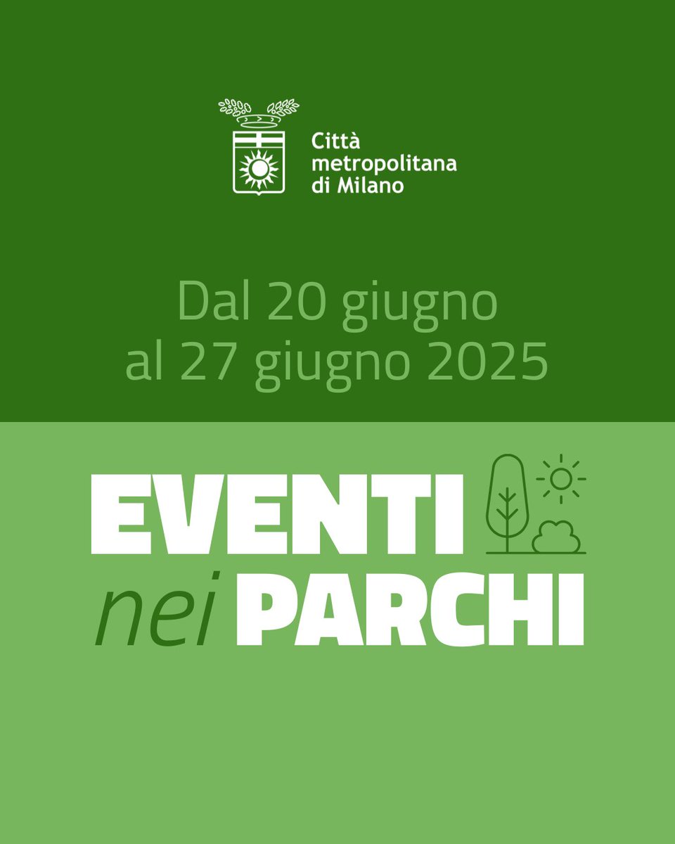 CittaMetroMi's tweet image. 🌳🌼 Vivi la bellezza e la vivacità dei parchi della #CittàMetropolitanadiMilano.

🍃 Parliamo dei #PLIS: luoghi di relax, svago e connessione con la #comunità. 

🗓 Quali eventi ospiteranno dal 20 al 27 giugno? Resta sempre aggiornato  👉 cittametropolitana.mi.it/Parchi/